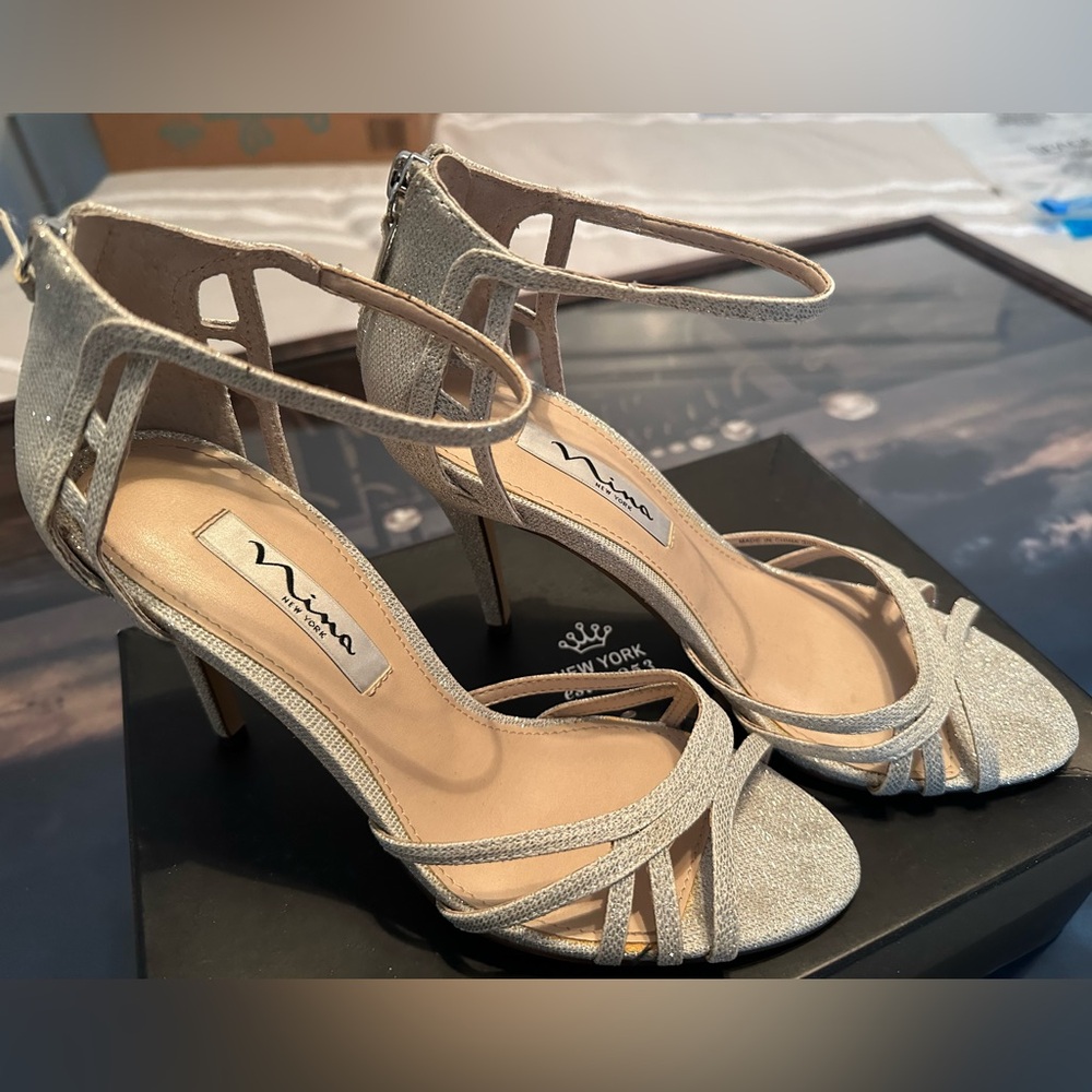 Sparkly Silver Metallic heels